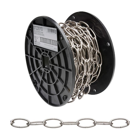 Campbell Chain & Fittings Campbell 10 Brushed Nickel Nickel Decorative Chain 0.13 in. D 1.21 in. 0722010